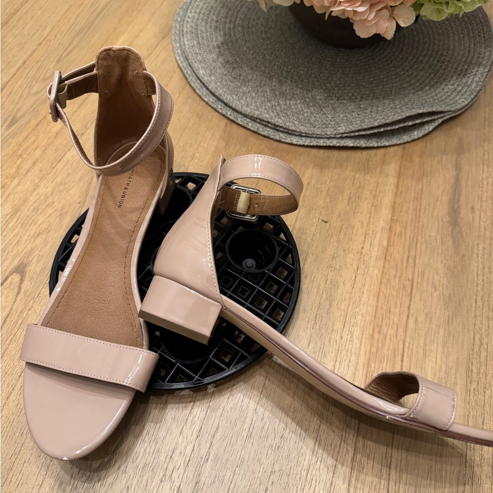 14th & Union Cream Heels with Ankle Strap